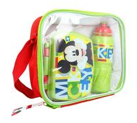 Mickey Mouse Set Repas Enfant avec Sac Boîte Repas et Gourde 530ml Vert / Rouge