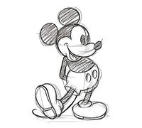 Mickey Mouse (Sketched - Single) 40 x 50 cm Toile Imprimée