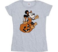 Mickey Mouse - T-shirt pour femme - Halloween BI53168 (XXL) (Gris)