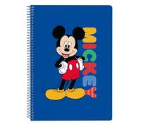 Mickey Mouse Today Cahier 80 feuilles A5, couverture rigide, idéal pour enfants de différents âges, confortable et polyvalent, qualité et résistance, 15,5 x 22 cm