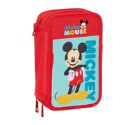 Mickey Mouse - Trousse Scolaire avec 37 Outils Inclus, Trousse pour Enfant, idéale pour Les Enfants de 5 à 14 Ans, Confortable et Polyvalente, qualité et résistance, 12,5 x 5,5 x 19,5 cm
