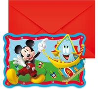 Mickey Rock The House - Set d'invitations avec enveloppes, 6 pièces - Créez des moments de fête inoubliables avec ce set unique !