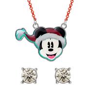 Mickey - Set De Noël - Collier + 1 Paire De Clous D'oreilles