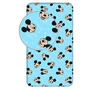 MickeyMouse Drap Housse Simple Bleu - Bleu/Noir - 100% Coton