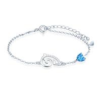 MicLee Bracelet Constellation en Argent 925 pour Femme Elégant Bracelet Capricorne Zircons avec Chaîne Réglable Fashion Bracelet de Zodiaque avec Zircon Bleu de Cœur pour Fille