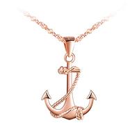 MicLee Colliers pour femmes et filles, collier pendentif en argent 925, Colliers pendentif d'ancre classique, Symbole de courage, de protection et de force, collier créative, bijoux élégants, or rose