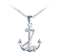 MicLee Colliers pour femmes et filles, collier pendentif en argent 925, Colliers pendentif d'ancre classique, Symbole de courage, de protection et de force, collier créative, bijoux élégants, argent