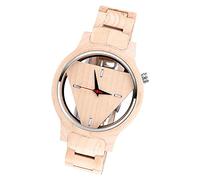 MicLee Montre à Quartz en Bois de Bambou, Montre en Bois Naturel pour Homme et Femme, Bracelet en Bois de Bambou, Cadran Triangulaire distinctif en Bois de Bambou, Montre décontractée décorative