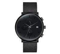 MicLee Montre à Quartz pour Homme garçon, Montre Bracelet d'affaires, avec Calendrier, Montre décontractée étudiante, Montre d'alliage, Miroir en Verre minéral, Bracelet en Acier Inoxydable
