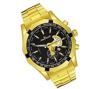 MicLee Montres Analogique Or à Quartz Homme Montre avec Calendrier à Cadran Rond Minimaliste pour Garçon Montre Etanche avec Bracelet en Acier Inoxydable