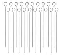 Micmetago Brochettes inox 20 cm pour barbecue, airfryer et four, lot de 20 piques à viande réutilisables, schaschlikspieße inox fins et robustes pour kebab, légumes et grillades sans échardes