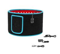Micmetago Ceinture infrarouge 660 nm & 850 nm, ceinture massage chauffante à LED pour dos et taille, lumière rouge proche infrarouge pour confort musculaire ciblé