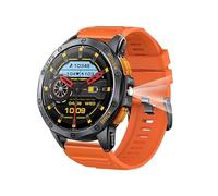 Micmetago Smartwatch Homme Technique - Boîtier Métal Renforcé - Performance Sport & Travail Intensif (Orange)