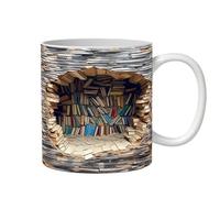 Micmetago Tasse Livre Romantique en Verre 3D 300 ml - Buchtasse Transparente pour Lectrices, Büchertasse Glas Douce pour Café & Latte, Idée Cadeau Poétique pour Amie, Maman ou Collègue (Grau,1 Stück)