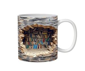 Micmetago Tasse Livre Romantique en Verre 3D 300 ml - Buchtasse Transparente pour Lectrices, Büchertasse Glas Douce pour Café & Latte, Idée Cadeau Poétique pour Amie, Maman ou Collègue (Grau,1 Stück)