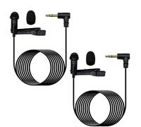 MICMXMO Lot de 2 Microphones Cravate Lavalier Lapel Mic pour DJI MIC 2 Les micros sans Fil, pour Rode Wireless GO II 2 Pro,Omnidirectionnel TRS de 3,5 mm Clipser pour Youtube Live Stream Vlogs