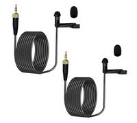 MICMXMO Lot de 2 microphones Lavalier Lapel filaires compatibles avec Sennheiser EW100 EW300 EW500 SK100, 3,5 mm TRS Omnidirectionnel à condensateur Lav à brancher pour Vlog, Streaming, 1,5 m