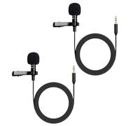 MICMXMO Lot de 2 microphones Lavalier pour DJI MIC 2 émetteur sans fil pour microphone sans fil Rode GO II 2 3,5 mm TRS condensateur omnidirectionnel Lapel Mini Mic pour streaming Vlog 1,5 m