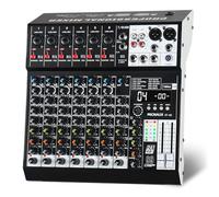 MICNAUX Console de mixage audio professionnelle à 8 canaux avec 99 effets DSP, table de mixage DJ avec USB, Bluetooth, alimentation 48 V, bouton PAD pour enregistrement de karaoké, PA et musique en