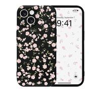 Micoden Coque Magnétique pour iPhone 13 avec Motif Fleur Florale Compatible avec Recharge sans Fil Étui de Protection Antichoc en Gel de Silicone Anti-Rayures pour iPhone 13,Noir