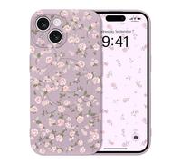 Micoden Coque Magnétique pour iPhone 13 avec Motif Fleur Florale Compatible avec Recharge sans Fil Étui de Protection Antichoc en Gel de Silicone Anti-Rayures pour iPhone 13,Violet 1