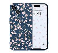 Micoden Coque Magnétique pour iPhone 13 avec Motif Fleur Florale Compatible avec Recharge sans Fil Étui de Protection Antichoc en Gel de Silicone Anti-Rayures pour iPhone 13,Bleu