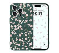 Micoden Coque Magnétique pour iPhone 13 Pro avec Motif Fleur Florale Compatible avec Recharge sans Fil Étui de Protection Antichoc en Gel de Silicone Anti-Rayures pour iPhone 13 Pro,Vert