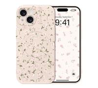 Micoden Coque Magnétique pour iPhone 14 avec Motif Fleur Florale Compatible avec Recharge sans Fil Étui de Protection Antichoc en Gel de Silicone Anti-Rayures pour iPhone 14,Blanc