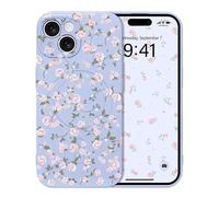 Micoden Coque Magnétique pour iPhone 15 avec Motif Fleur Florale Compatible avec Recharge sans Fil Étui de Protection Antichoc en Gel de Silicone Anti-Rayures pour iPhone 15,Violet 3