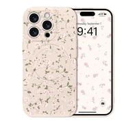 Micoden Coque Magnétique pour iPhone 15 Pro Max avec Motif Fleur Florale Compatible avec Recharge sans Fil Étui de Protection Antichoc en Gel de Silicone Anti-Rayures pour iPhone 15 Pro Max,Blanc