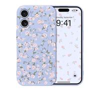 Micoden Coque Magnétique pour iPhone 16 avec Motif Fleur Florale Compatible avec Recharge sans Fil Étui de Protection Antichoc en Gel de Silicone Anti-Rayures pour iPhone 16,Violet 3