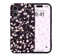 Micoden Coque Magnétique pour iPhone 16 avec Motif Fleur Florale Compatible avec Recharge sans Fil Étui de Protection Antichoc en Gel de Silicone Anti-Rayures pour iPhone 16,Violet 2