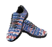 Micoklinlin Baskets et chaussures de sport pour homme et femme - Légères - Pour les voyages et le fitness - Chaussures de course confortables, Éléments de drapeau américain noir, 43 EU