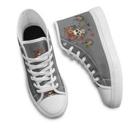 Micoklinlin Baskets montantes unisexes en toile - Chaussures de skate légères et antidérapantes et confortables - Chaussures de sport décontractées, Nouveaux motifs de tête de mort, 39 EU