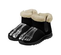 Micoklinlin Bottes de neige pour homme et femme - Légères - Unisexe - Chaudes - En peluche - Bottes de marche, Design squelette de pied, noir, 43 EU