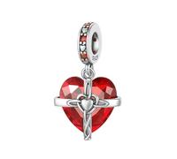 Micoo Pendentif Cœur en Argent 925 avec Pierre de Naissance (Janvier-Décembre) Compatible avec la plupart des Bracelets et Colliers Cadeau pour Anniversaire Fête des Mères Noël
