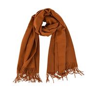 Micoop Écharpe d'hiver en cachemire - Couleur unie - Châle pashmina doux et chaud - Pour femmes et filles, caramel, taille unique