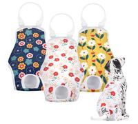 MICOOYO Combinaison hygiénique pour Chien - Couches réutilisables pour Chiens Femelles pour Chiots, Pantalon Lavable avec Bretelles réglables (Fleurs, XL)
