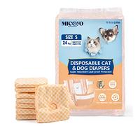 MICOOYO Couche Chien Femelle, Couch Chat Super Absorbantes pour Petits Chats et Chiennes, Pantalons Jetables pour Chiennes en Chaleur (S,Orange)