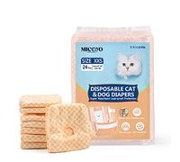 MICOOYO Couche Chien Femelle, Couch Chat Super Absorbantes pour Petits Chats et Chiennes, Pantalons Jetables pour Chiennes en Chaleur (XXS,Orange)