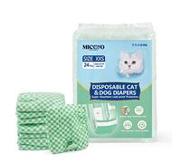 MICOOYO Couche Chien Femelle, Couch Chat Super Absorbantes pour Petits Chats et Chiennes, Pantalons Jetables pour Chiennes en Chaleur (XXS,Vert)