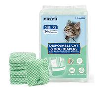 MICOOYO Couche Chien Femelle, Couch Chat Super Absorbantes pour Petits Chats et Chiennes, Pantalons Jetables pour Chiennes en Chaleur (XS,Vert)