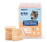 MICOOYO Couche Chien Femelle, Couch Chat Super Absorbantes pour Petits Chats et Chiennes, Pantalons Jetables pour Chiennes en Chaleur (XS,Orange)