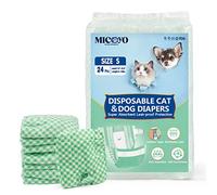 MICOOYO Couche Chien Femelle, Couch Chat Super Absorbantes pour Petits Chats et Chiennes, Pantalons Jetables pour Chiennes en Chaleur (S,Vert)