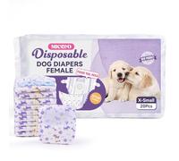 MICOOYO Couche pour Chien Femelle, Couches Jetables pour Chiennes avec Ouverture de Queue Réglable, Couche Chat pour Chats, Chiots, Chiots en Saison (50, XS)
