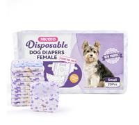 MICOOYO Couche pour Chien Femelle, Couches Jetables pour Chiennes avec Ouverture de Queue Réglable, Couche Chat pour Chats, Chiots, Chiots en Saison (50, S)
