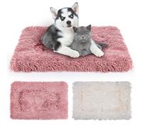 MICOOYO Lot de 2 Matelas de Cage pour Chien et Chat - en Polaire - Lavable - pour Petit Chien, Chat et Chiot (Rose, Blanc, 69 x 52 cm)