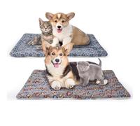 MICOOYO Lot de 2 matelas de lit en polaire lavable pour petit chien, chat, chiot (empreinte de pied☆79 x 60 cm)