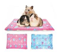 MICOOYO Lot de 2 Tapis en Polaire Moelleuse pour Lapin, Cochon d'Inde, écureuil, Hamster (32 x 25 cm)