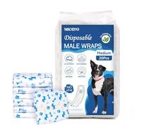 MICOOYO Lot de 20 Couches jetables pour Chien mâle, Chiot, Super absorbantes, avec indicateur d'humidité (20, M)